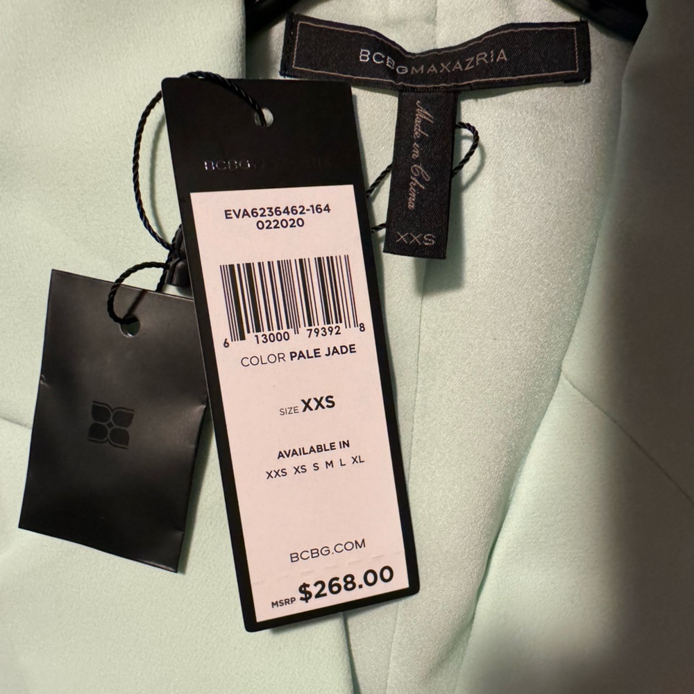 Beautiful pale green BCBG MaxAzria  dress. New with tags